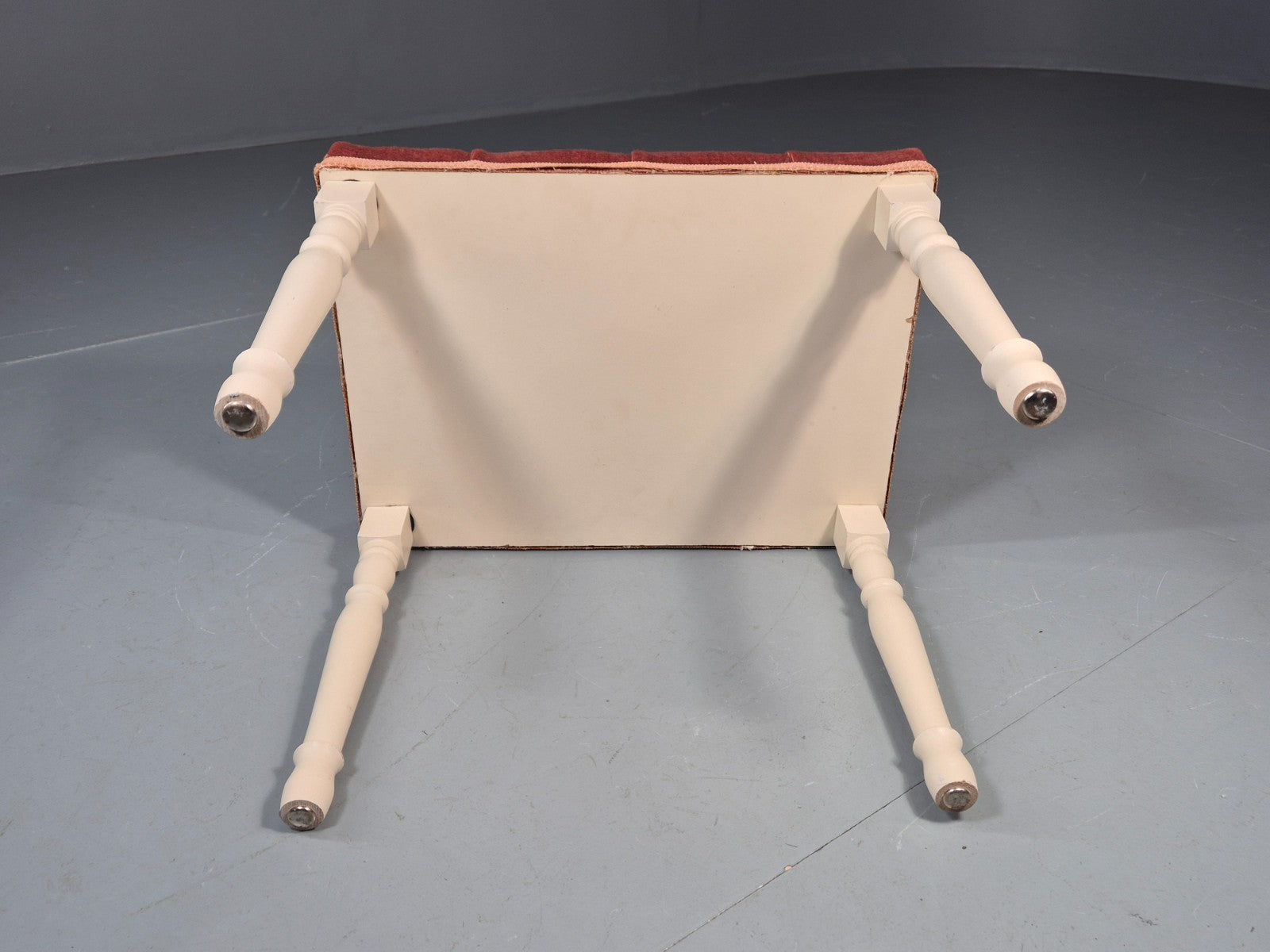 1970s Retro Dressing Table Stool Pink Velour Rococo Styled Kitsch EB11963 VWOO6