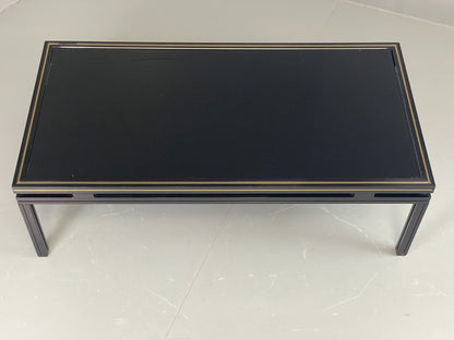 Vintage 1970s Coffee Table Pierre Vandel Black Gold Glass 1970s EB11812 MWOO4