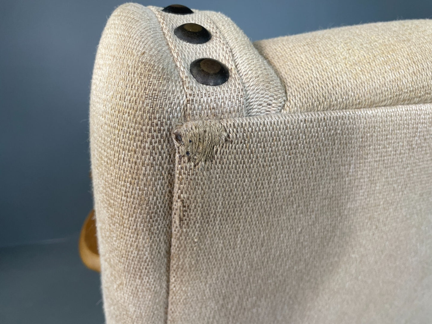 2 Danish Lounge Chairs Oak Frame Cream Wool Kjaernulf Vintage Retro EB6689 MNOR14