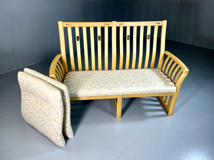 Danish 2 Seater Sofa Beech Frame Retro Vintage 1980s EB6361 M2SS6