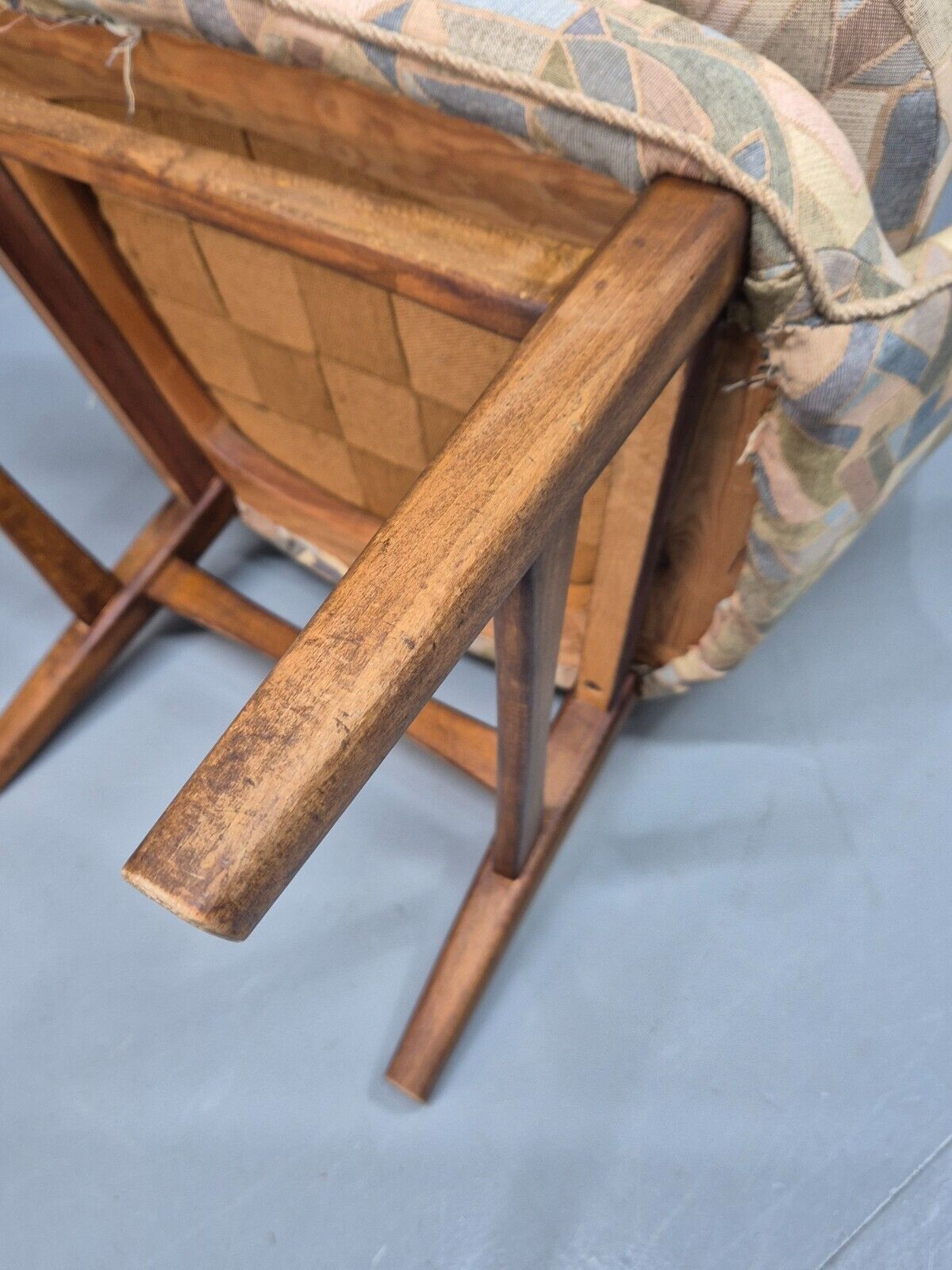Vintage Danish Lounge Chair Multi Coloured Curved Retro 1950s MCM EB8253 MNOR - UKDK FURNITURE