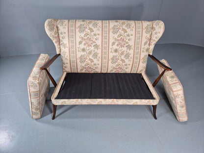 Vintage Ercol 2 Seater Sofa 1960s Floral Cotton Retro MCM EB11706 M2SS5