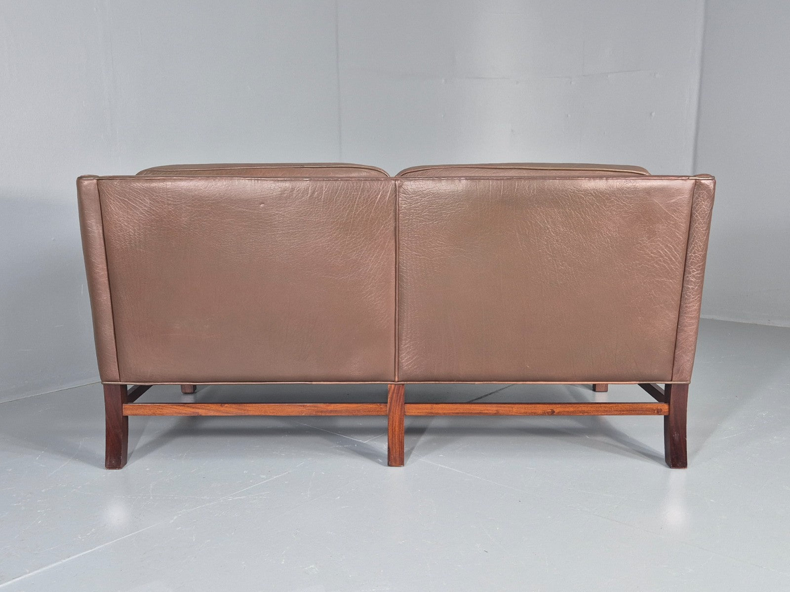 Vintage Danish 2 Seat Sofa Gunnar Grandt Design Brown Buffalo Hide EB9905 M2SS16