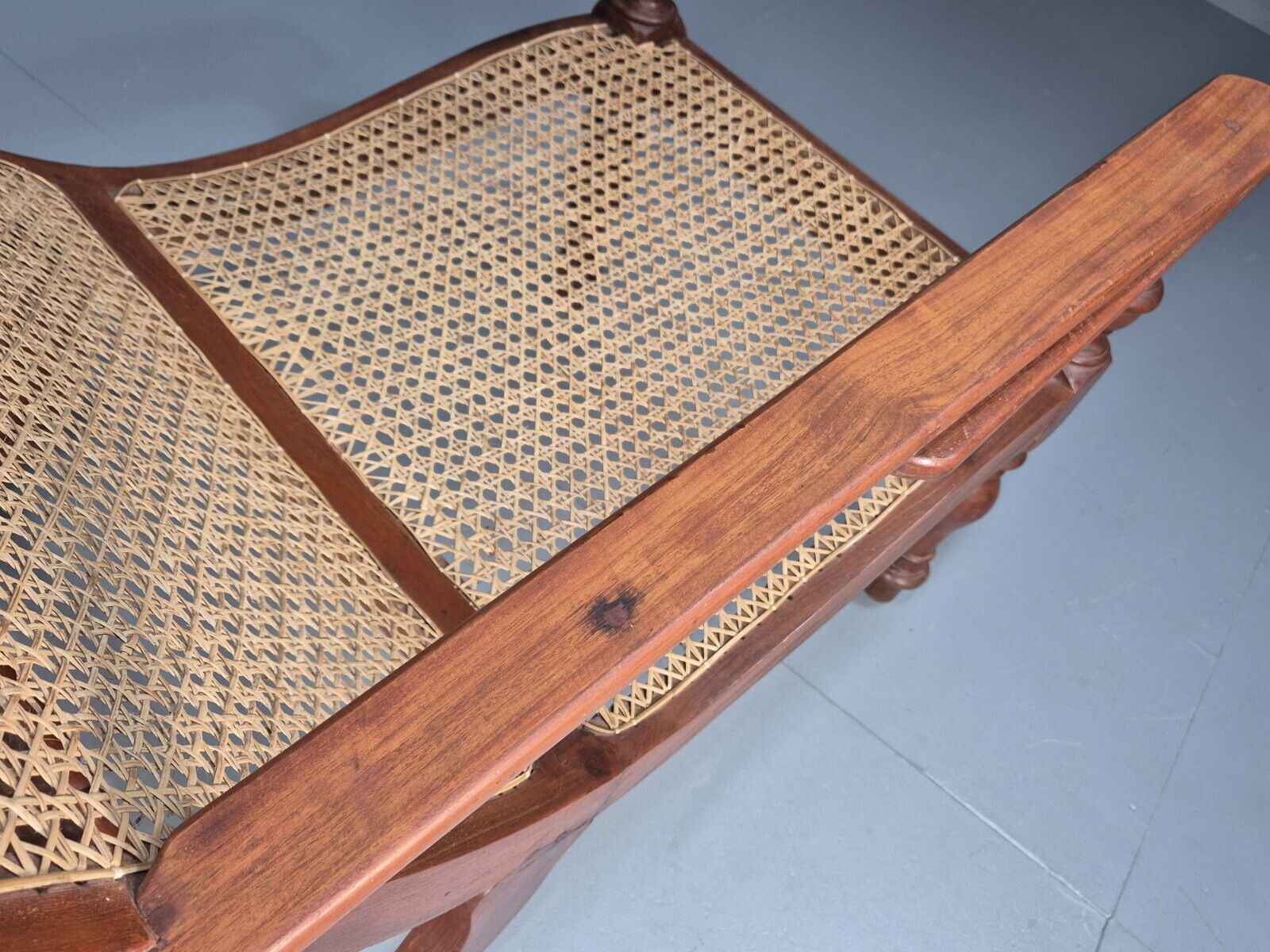 Vintage Campaign Plantation Chair Rattan Teak Retro Antique Style EB8872 VBER - UKDK FURNITURE