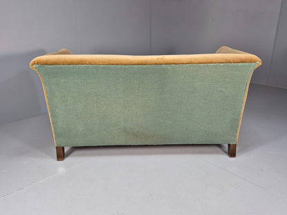 Vintage Gold Art Deco 2 Seat Sofa Danish 1930s High Sided Boxy Style EB9615 V2SS - UKDK FURNITURE