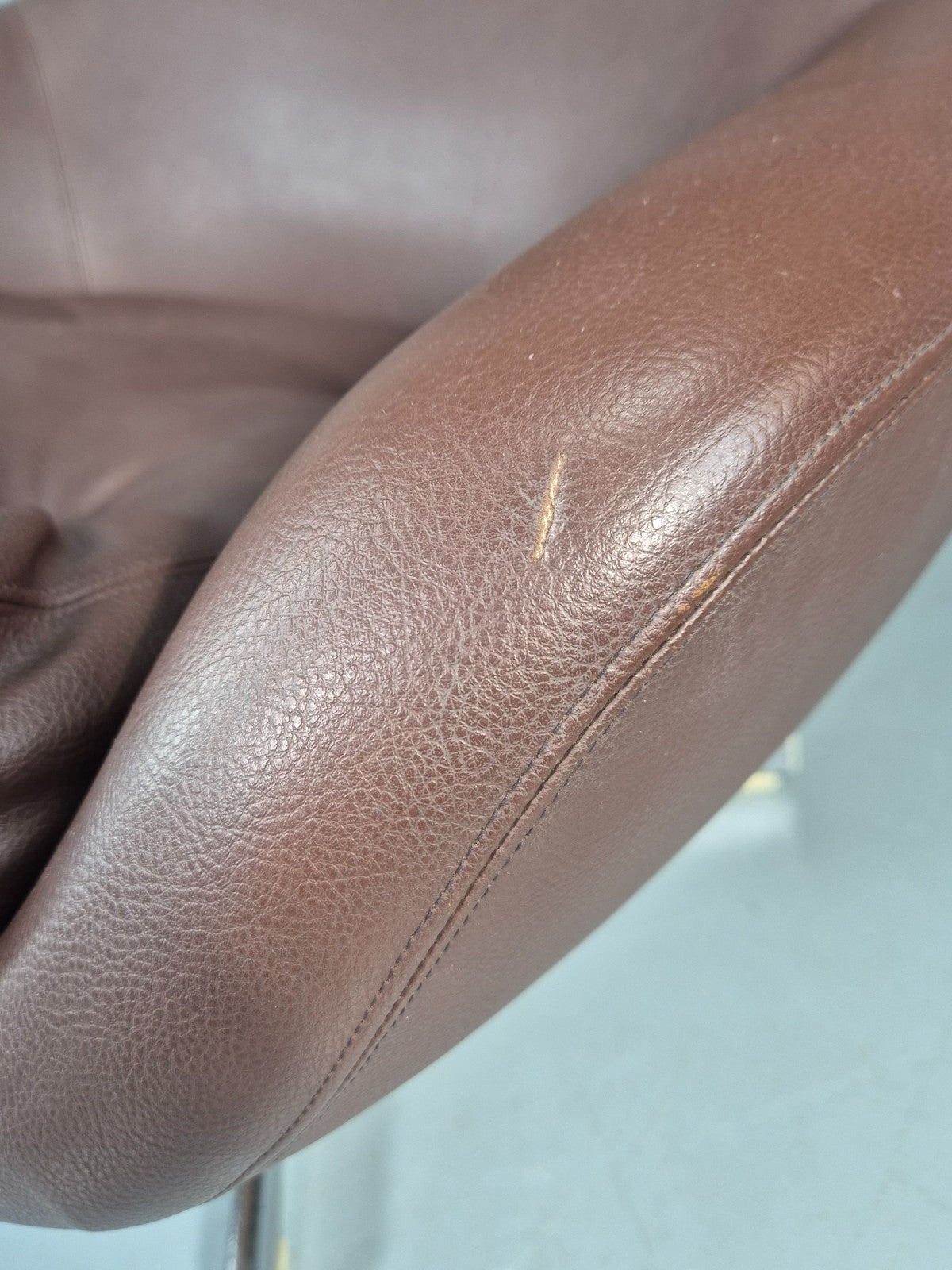 Vintage Bucket Swivel Chair 1970s Sweden Retro Mid Century Vinyl EB11118 MSWI8