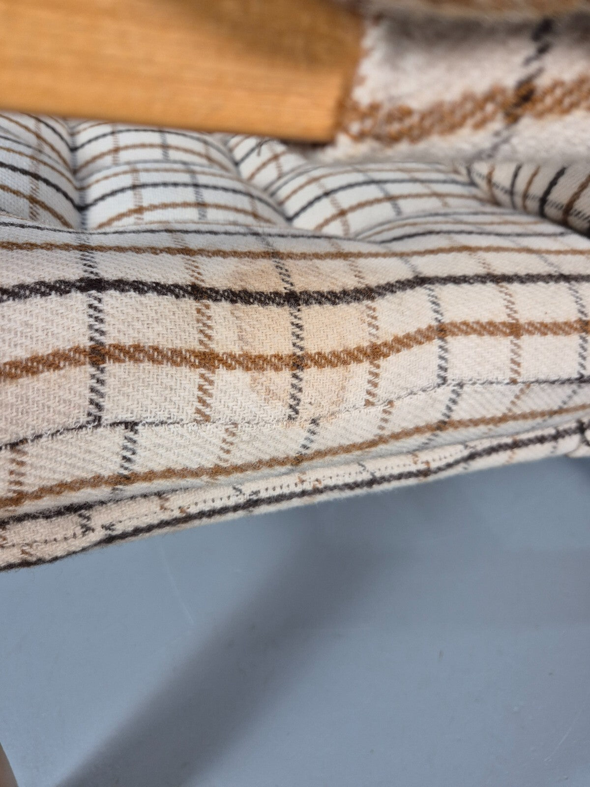 Vintage Danish Bentwood Lounge Chair Cream Wool Upholstery 1980s MCM EB9246 MBEN - UKDK FURNITURE