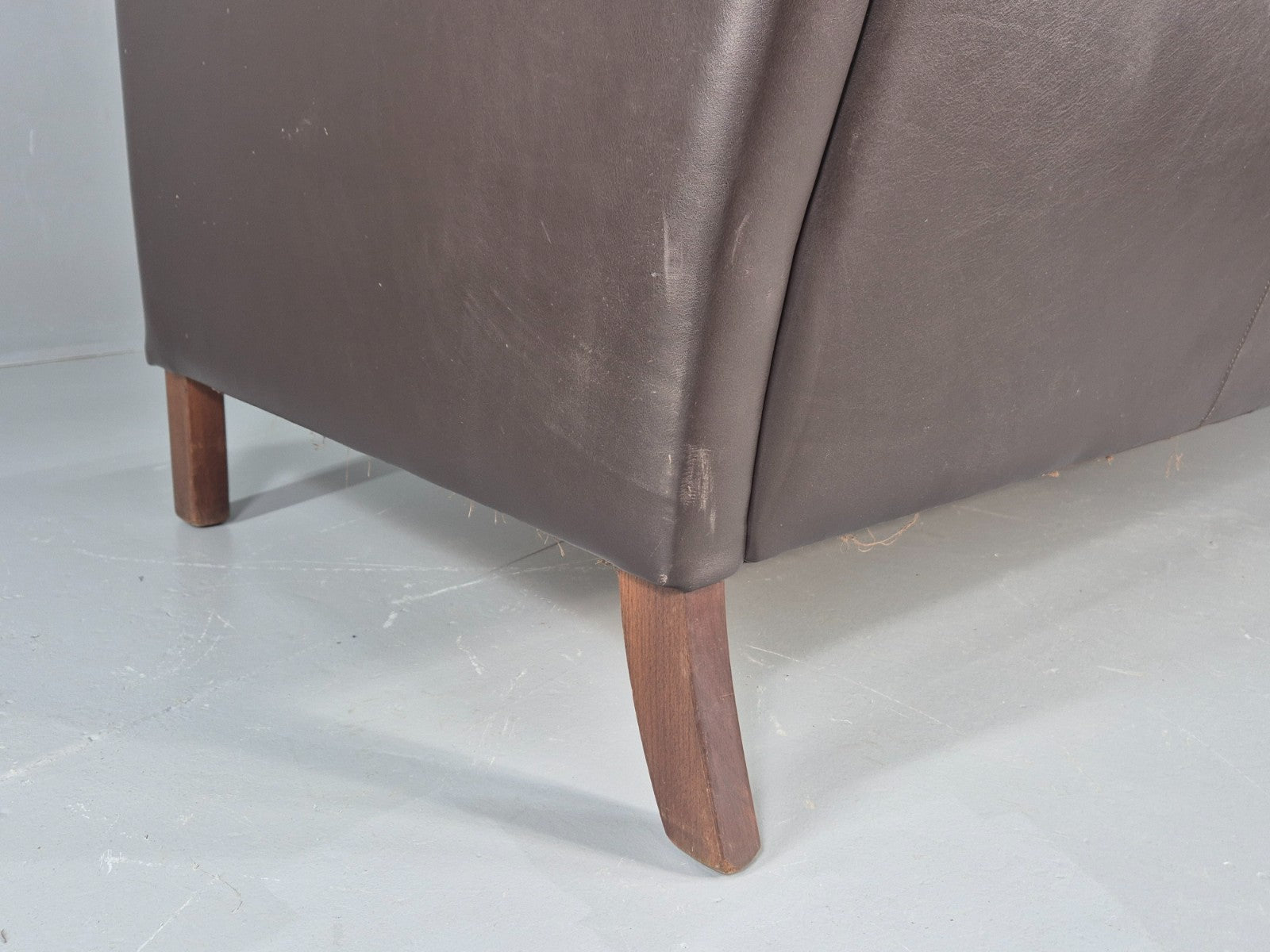 Vintage 3 Seat Sofa Brown Leather Danish Mid Century 1970s Retro  EB10537 M3SS19