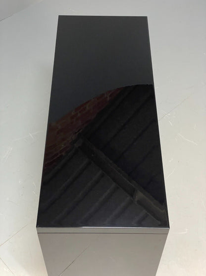 Modern Gloss Black Media Unit With Metal Legs Contemporary Storage EB8661 MWOO - UKDK FURNITURE