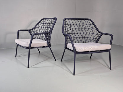 2 Pedrali Panarea 3679 Chairs Blue and Grey Modern Design EB11429 MNOR1