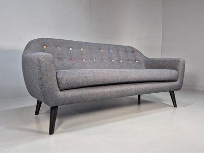 Vintage Made.Com Scandinavian style Sofa Charcoal Grey Retro EB8452 M3SS - UKDK FURNITURE