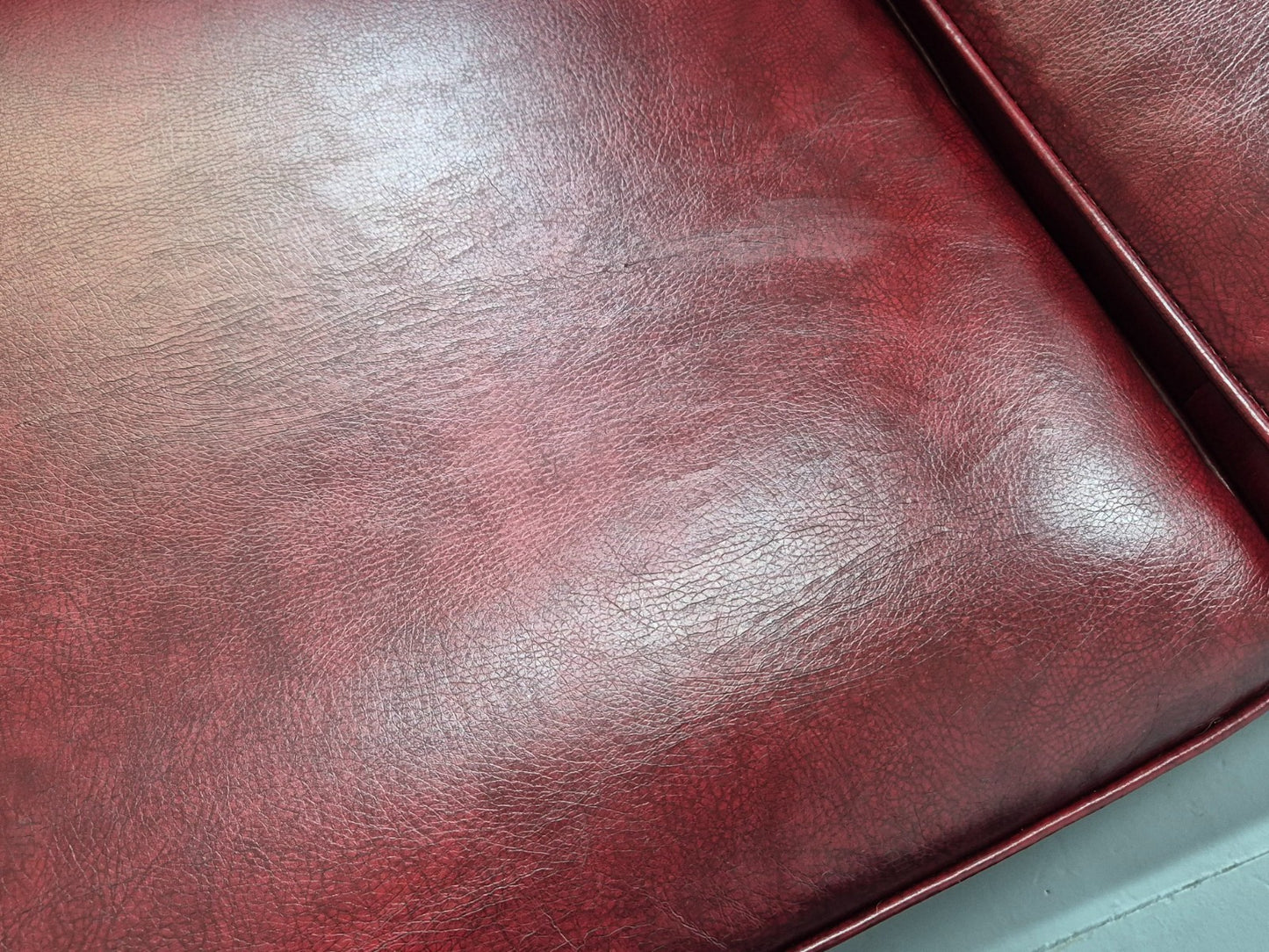 Vintage Vegan Chesterfield Red Vinyl Upholstery EB11665 VCHE20