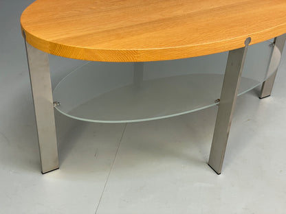 Danish Oval Coffee Table Oak Steel Designed By Ebbe Gehl Naver EB9509 MWOO - UKDK FURNITURE