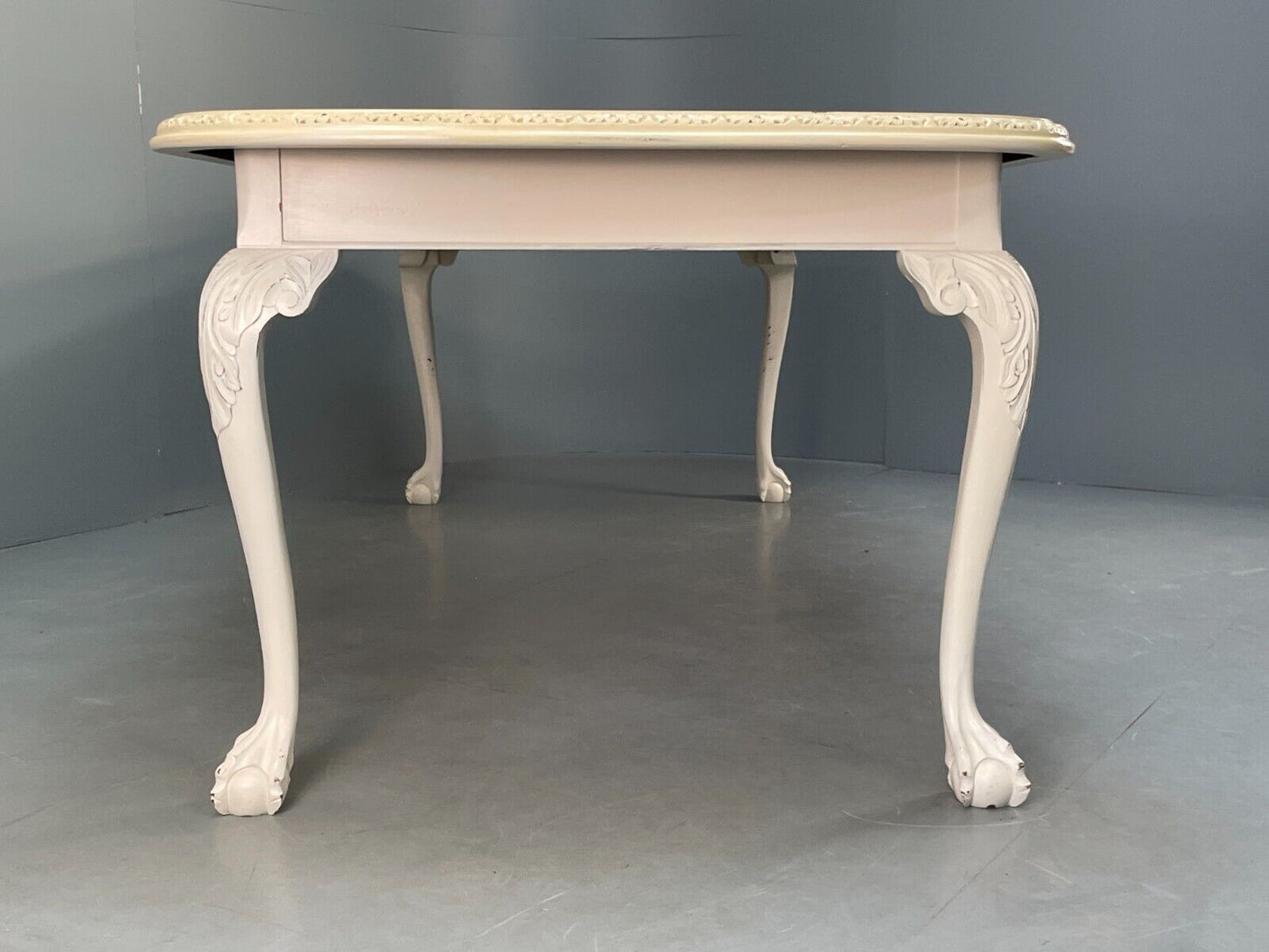 Antique Extending Dining Table Off White Painted Mahogany French EB9127 VWOO - UKDK FURNITURE