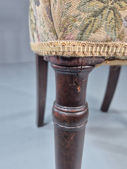 Antique Empire Dining Chair Mahogany Frame Pillared Slats Floral   EB11223 VDIN5