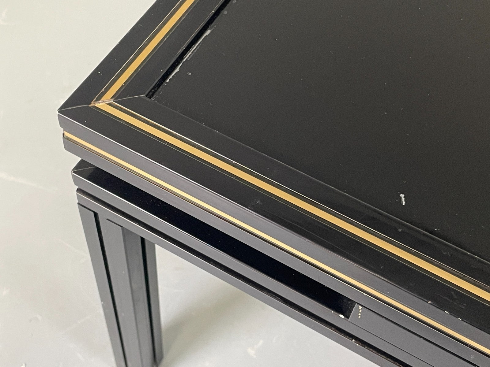 Vintage 1970s Coffee Table Pierre Vandel Black Gold Glass 1970s EB11812 MWOO9