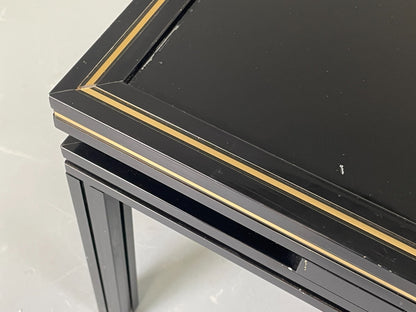 Vintage 1970s Coffee Table Pierre Vandel Black Gold Glass 1970s EB11812 MWOO9