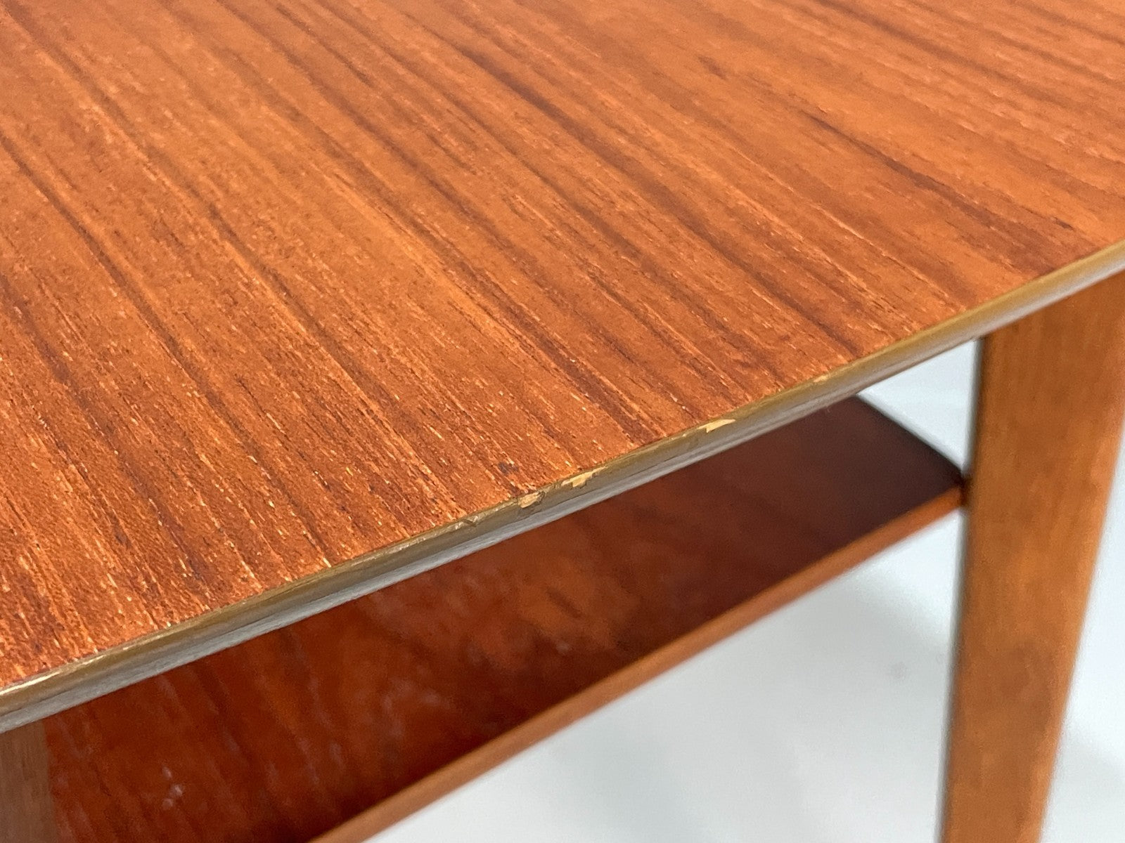 Vintage Teak Side Table 1960s Oak Legs Danish Retro EB11493 MWOO13