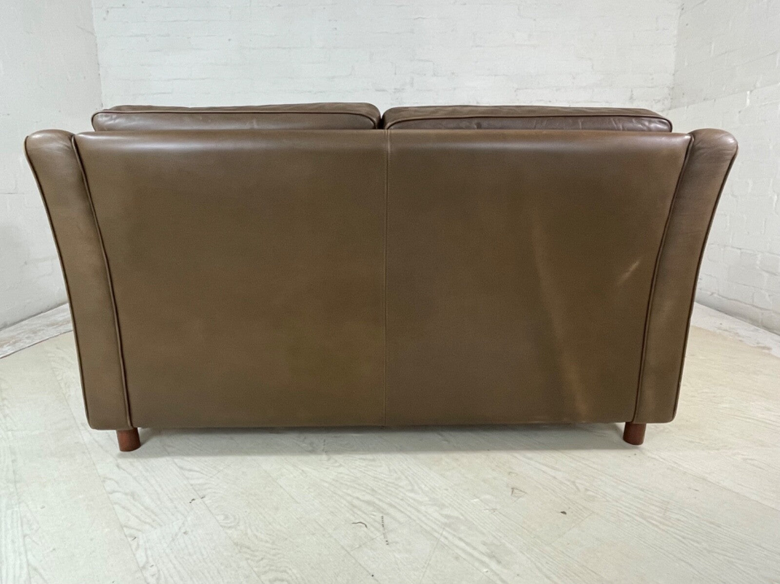 Leather Two Seat Sofa Vintage Danish 1970s Retro Thams Style EB4087 M2SS6