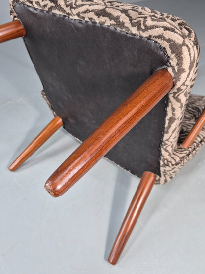 Vintage Teak Lounge Chair 1960s Danish Retro New Zebra Upholstery EB11259 MNOR11