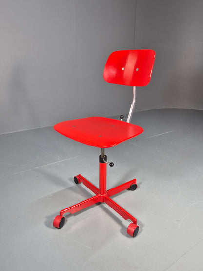 1960s Kevi Task Desk Chair Jorgen Rasmussen MCM Danish Retro Red EB10808 MSWI0