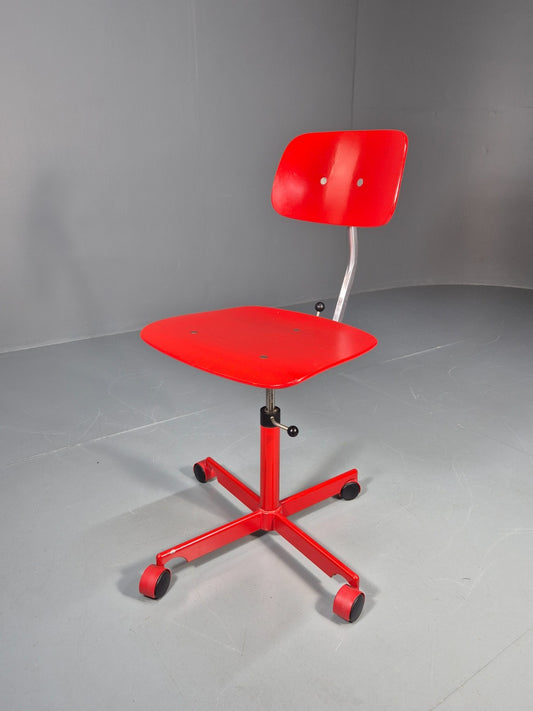 1960s Kevi Task Desk Chair Jorgen Rasmussen MCM Danish Retro Red EB10808 MSWI0