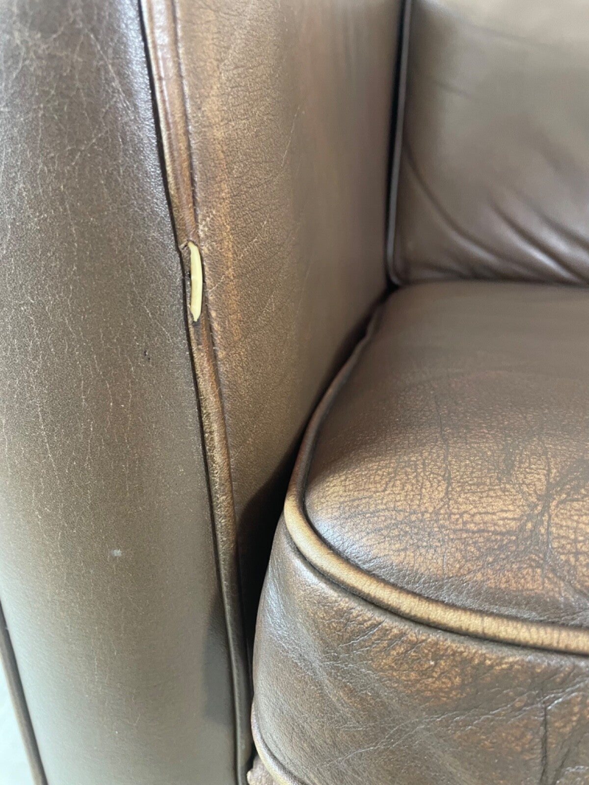 Leather Two Seat Sofa Vintage Danish 1970s Retro Thams Style EB4087 M2SS3