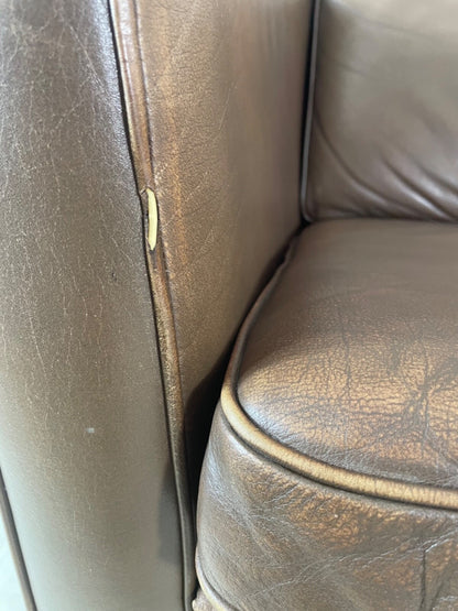 Leather Two Seat Sofa Vintage Danish 1970s Retro Thams Style EB4087 M2SS3