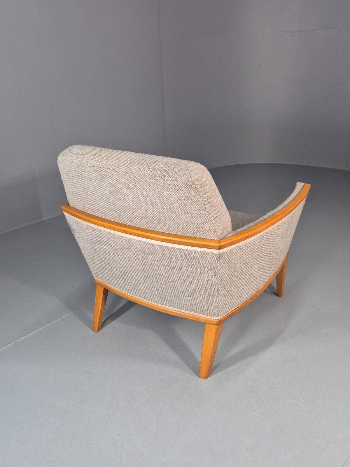 Vintage MIdcentury Lounge Chair 1950s Sweden Retro Grey Wool Beech EB11095 MNOR10