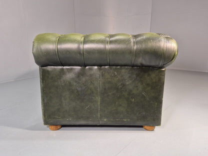 Three Seater Green Leather Chesterfield Quality Version Retro EB11023 VCHE21