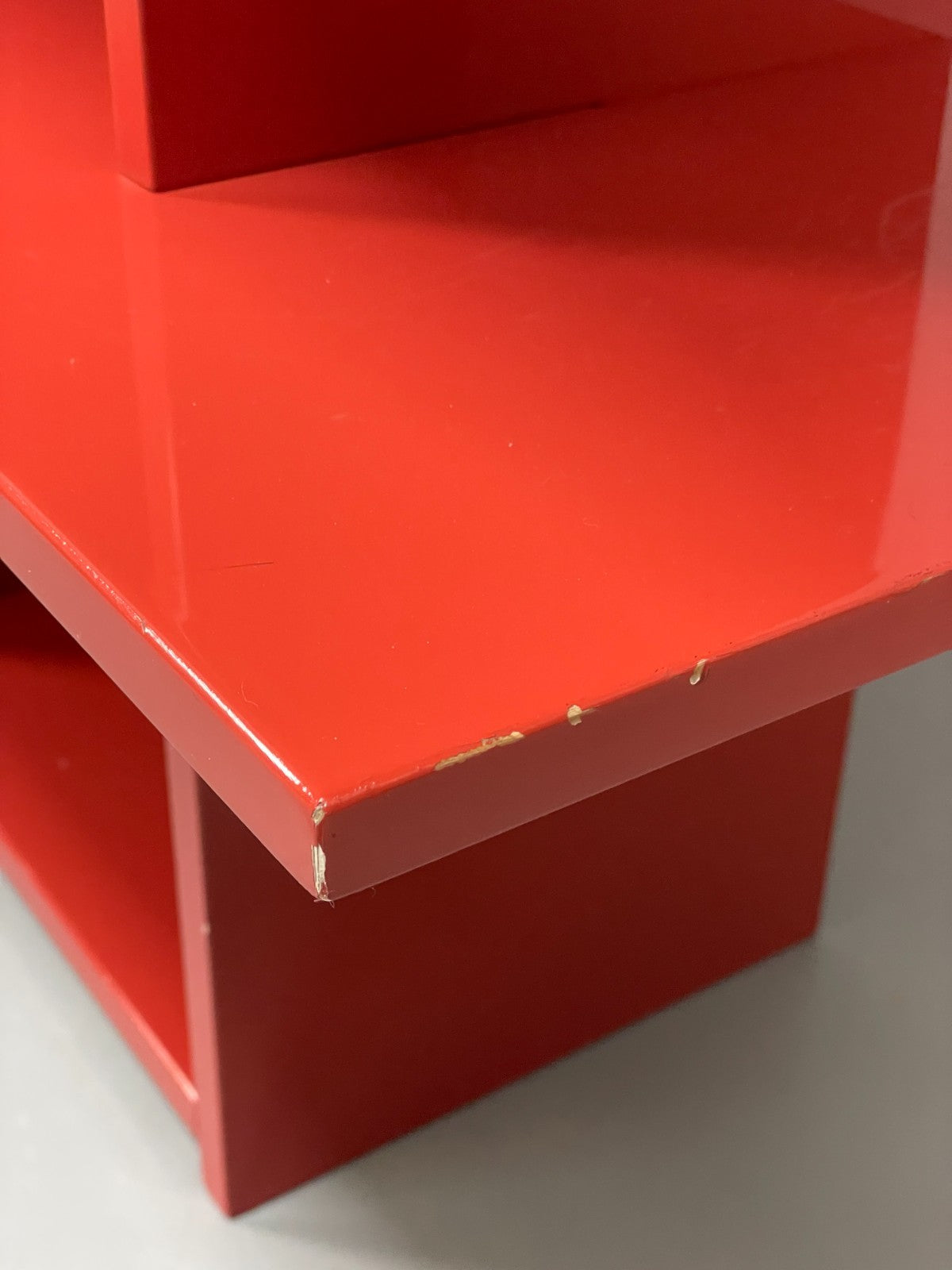 Red Bookcase Vinyl Storage - Postmodern 1980s Italian Style Gloss EB10950 MWOO8