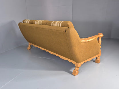 Vintage Danish Three Seater Settee Kjaernulf Style Oak Frame EB11313 M3SS15