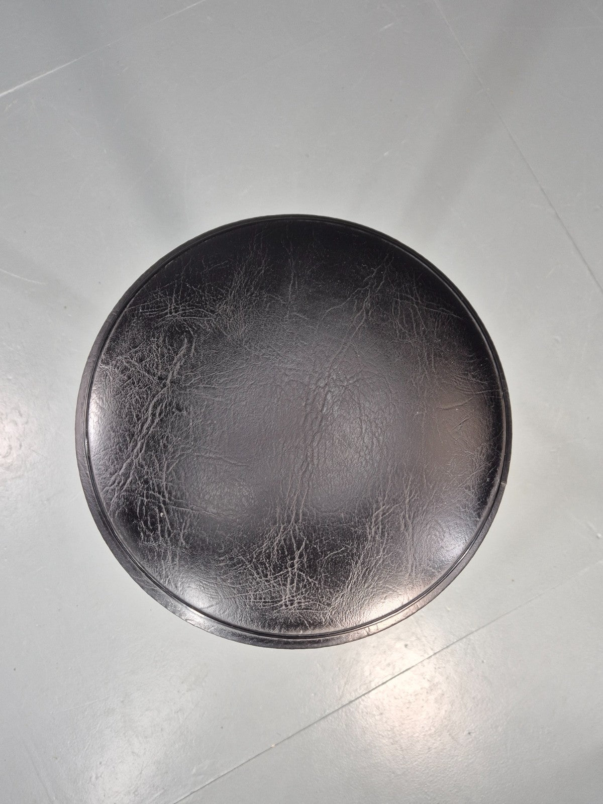 Vintage 1980s Bar Sttol Chrome and Black Vinyl Bauhaus Retro EB11275 MDIN5