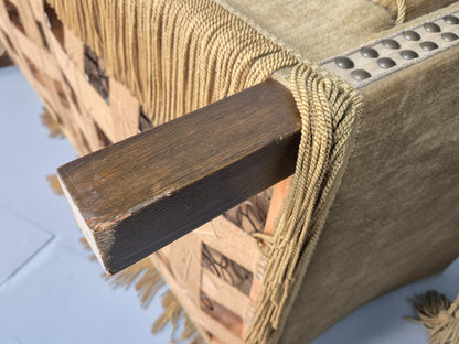 Mid Century Two Seater Vintage Danish Knowle Stye 1950s Retro Velour EB9549 V2SS6