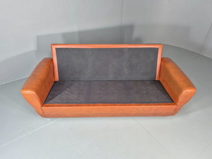 Vintage Danish 3 seater Settee 1970s Danish Tan Leather Retro MCM EB11638 M3SS6