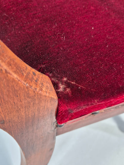 Antique William IV Mahogany Dining Chair Red Velvet Upholstery 1830 EB11224 VDIN7