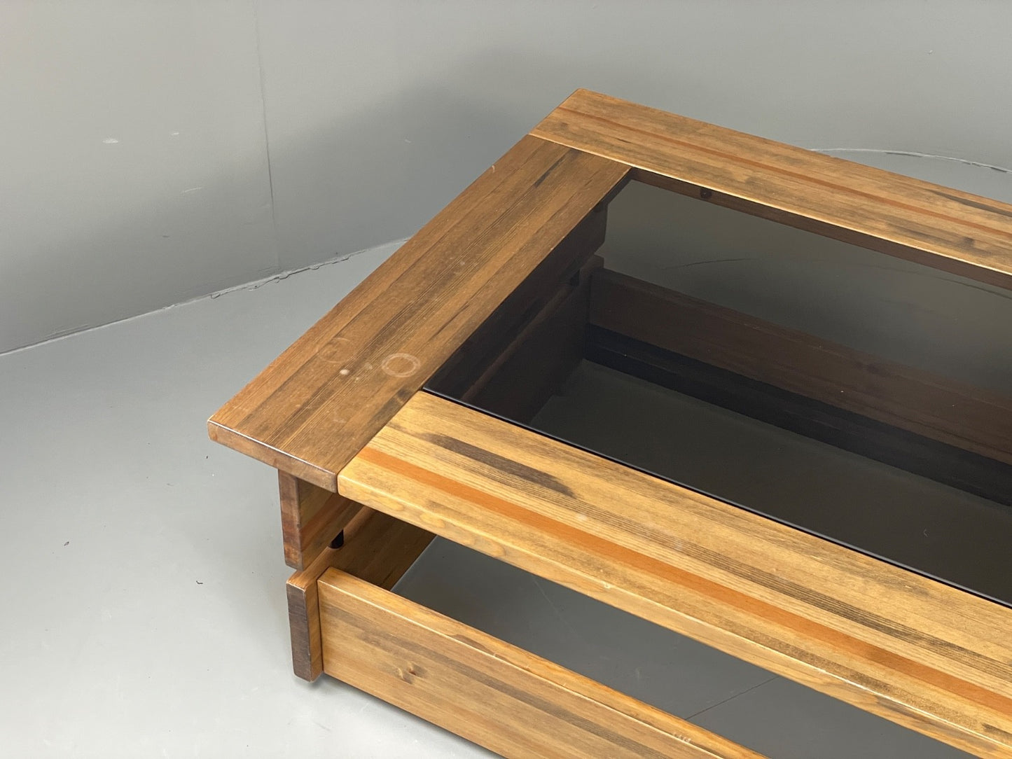 Vintage 1970s Coffee Table Pine & Glass By Hameen Kalustaja Finland EB11176 MWOO4