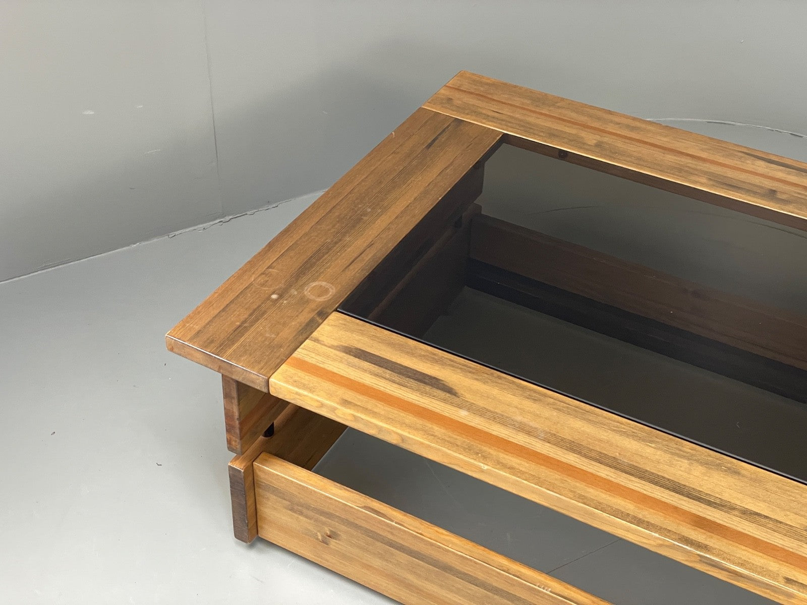 Vintage 1970s Coffee Table Pine & Glass By Hameen Kalustaja Finland EB11176 MWOO4