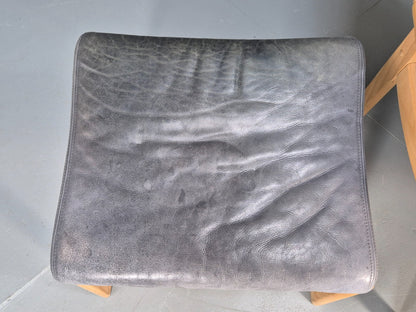 Mogens Hansen Leather Chair and Footstool Vintage Danish Design 1990 EB9270 MNOR - UKDK FURNITURE