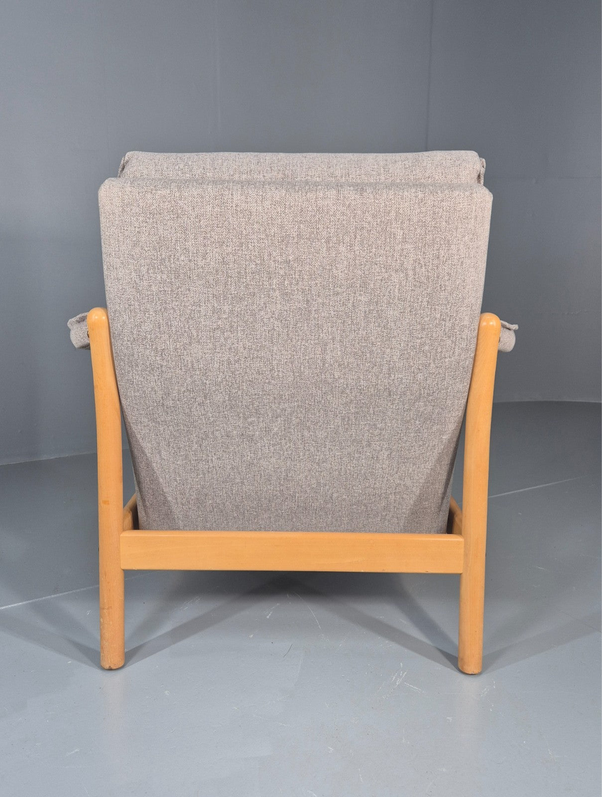 Vintage Lounge Chair Mid Century Danish Beech Frame New Upholstery EB11314 MNOR16