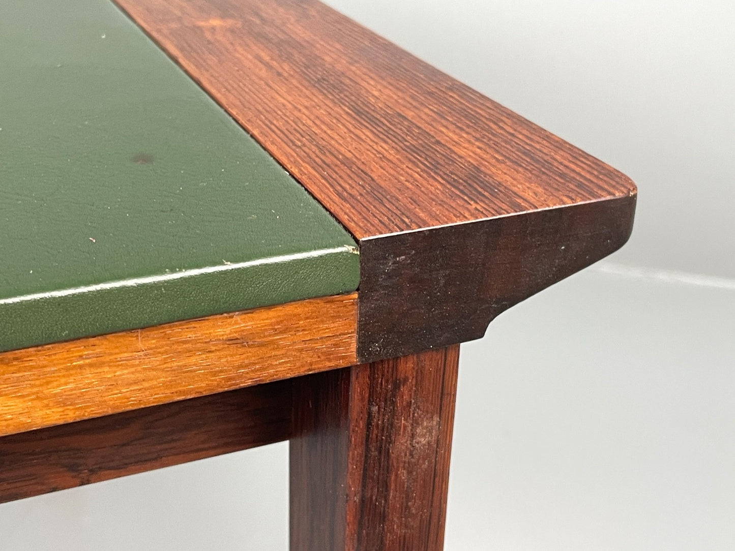 Vintage 1960s Side Table By Hans Olsen Sweden Green Leather Top EB11186 MWOO16