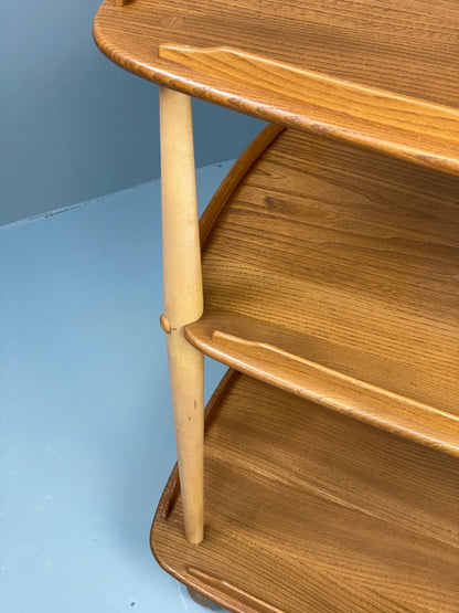 Vintage Ercol Serving Trolley Elm & Beech Mid Tone On Castors Solid EB11055 MWOO16