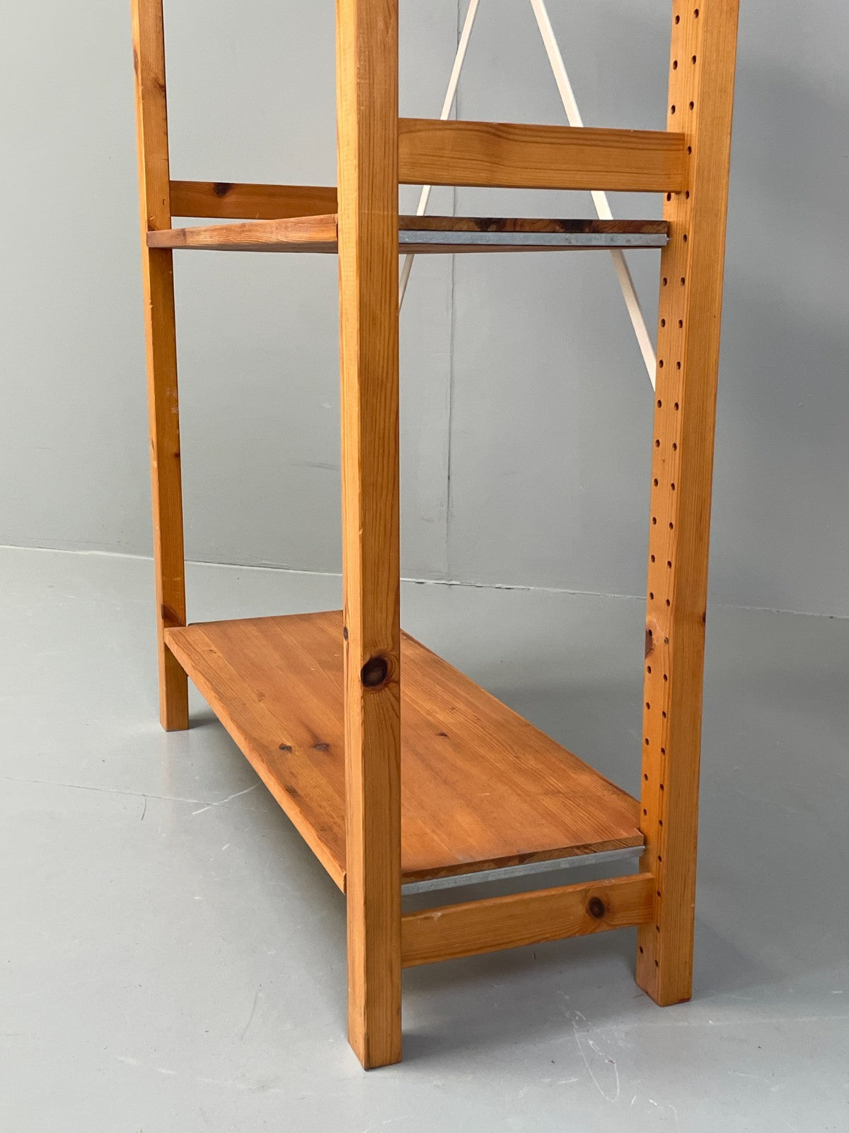 Pine Open Shelving Unit Adjustable Retro Scandi Solid EB11783 MWOO8