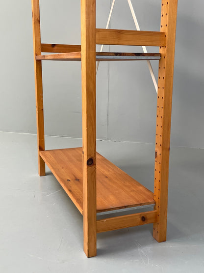 Pine Open Shelving Unit Adjustable Retro Scandi Solid EB11783 MWOO8