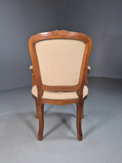 Vintage Danish Lounge Chair Fauteuil Floral Tapestry Hardwood Retro EB8083 VCAR - UKDK FURNITURE