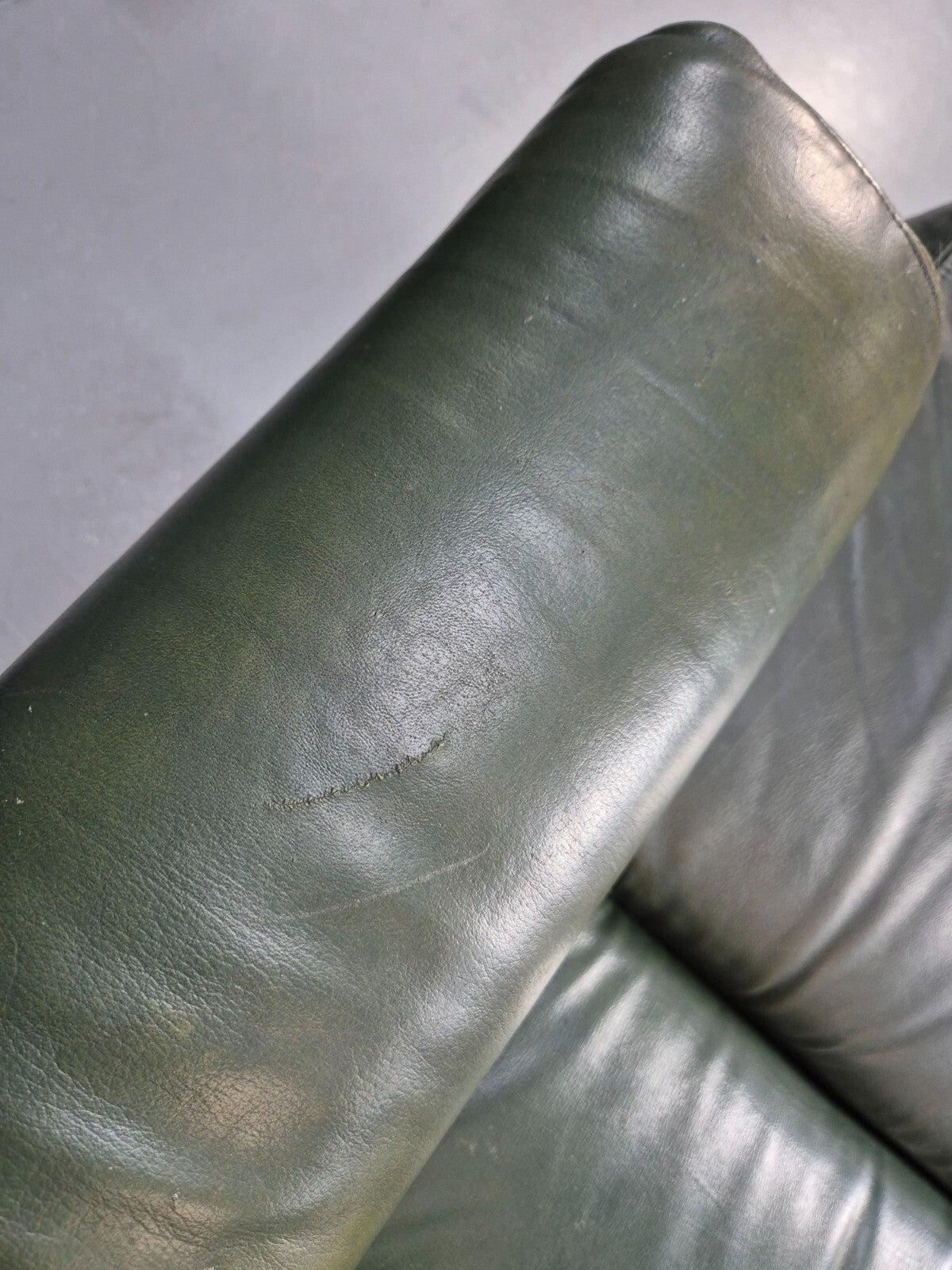 2 Vintage 1970s Green Leather Lounge Chairs Harrods Originally Retro EB9165 MNOR - UKDK FURNITURE