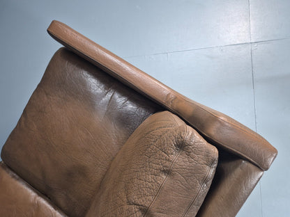 1970s Three Seater Danish Settee Vintage Mogensen Style Leather MCM EB10634 M3SS16