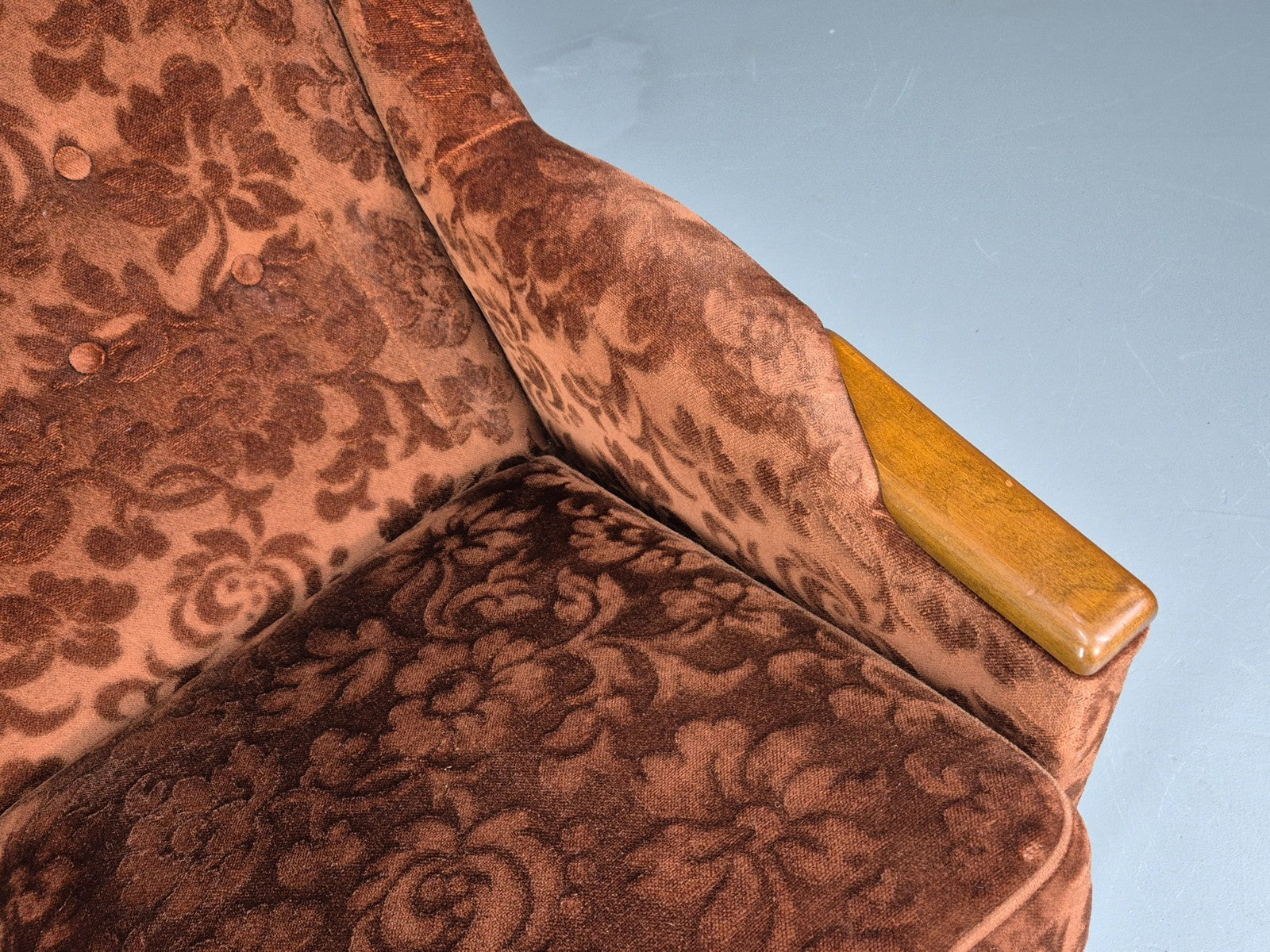 Vintage Three Seater Sofa Lani Sweden 1960s Retro Brown Floral MCM EB11080 M3SS7