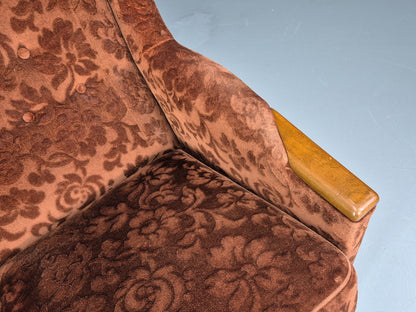 Vintage Three Seater Sofa Lani Sweden 1960s Retro Brown Floral MCM EB11080 M3SS7