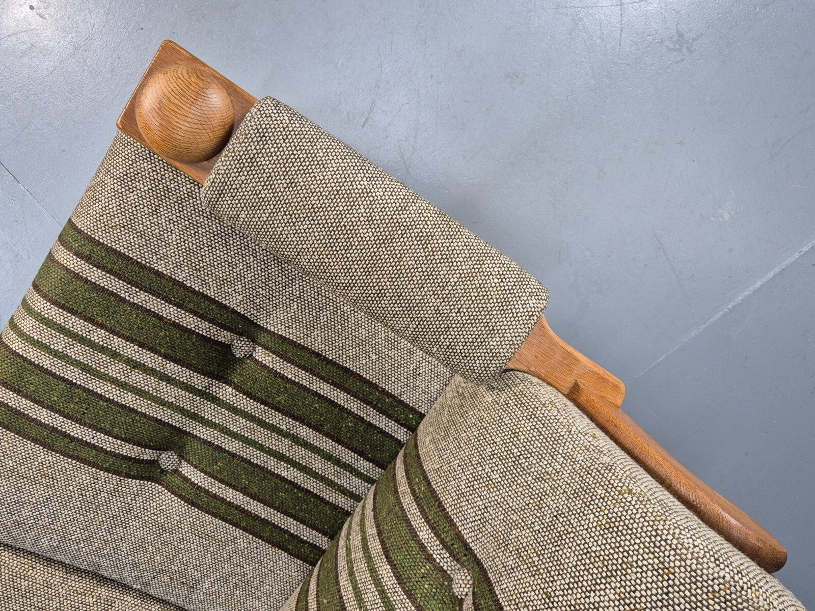 Vintage Kjearnulf Style 2 Seat Sofa 1970s Danish Oak and Wool EB9562 M2SS - UKDK FURNITURE